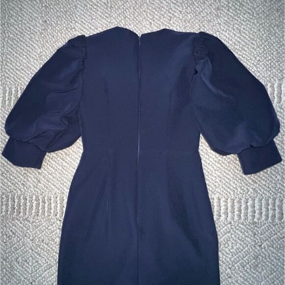 Aidan Mattox Navy Puff Sleeve Evening Dress - Sz 0 - Picture 11 of 16